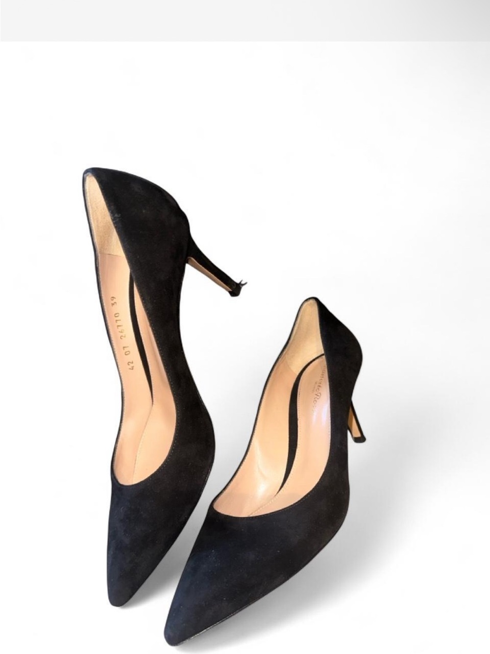 GIANVITO 70 Black suede pointed toe pumps #heels #suede - Picture 2 of 5